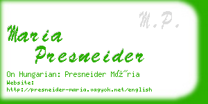 maria presneider business card